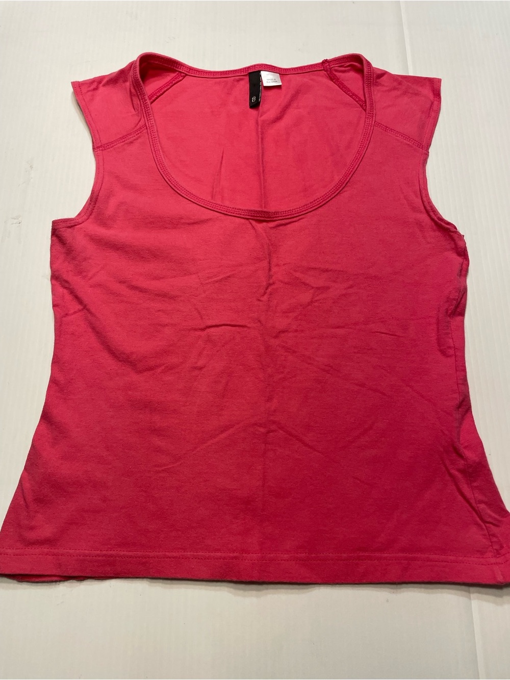 Bright Pink Scoop Neck Sleeveless Top Divided H&M Women Sz 8 Y2K